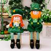 Polyester Fabric Delightful St Patricks Day Boy Doll With Green Leaf Theme For Decoration Seasonal