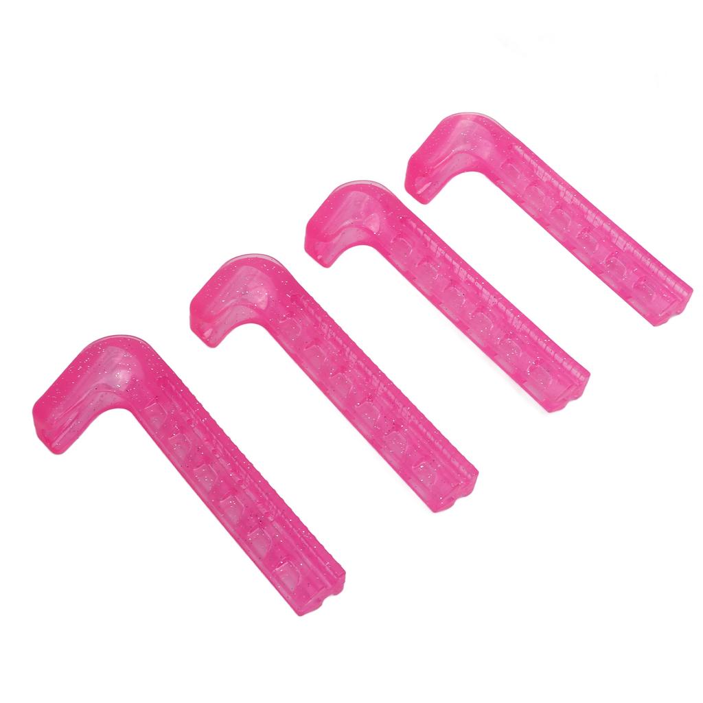 4 db Jégkorcsolya Védő Csúszásgátló Puha Műanyag Állítható Hokikorcsolya Pengevédők Otthon Rózsavörös