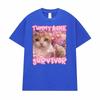 Stomach Ache Survivor Funny Cat Emoji Graphic TShirt  Unisex Trendy Vintage Cartoon Humorous Street Style 100 Cotton TShirt