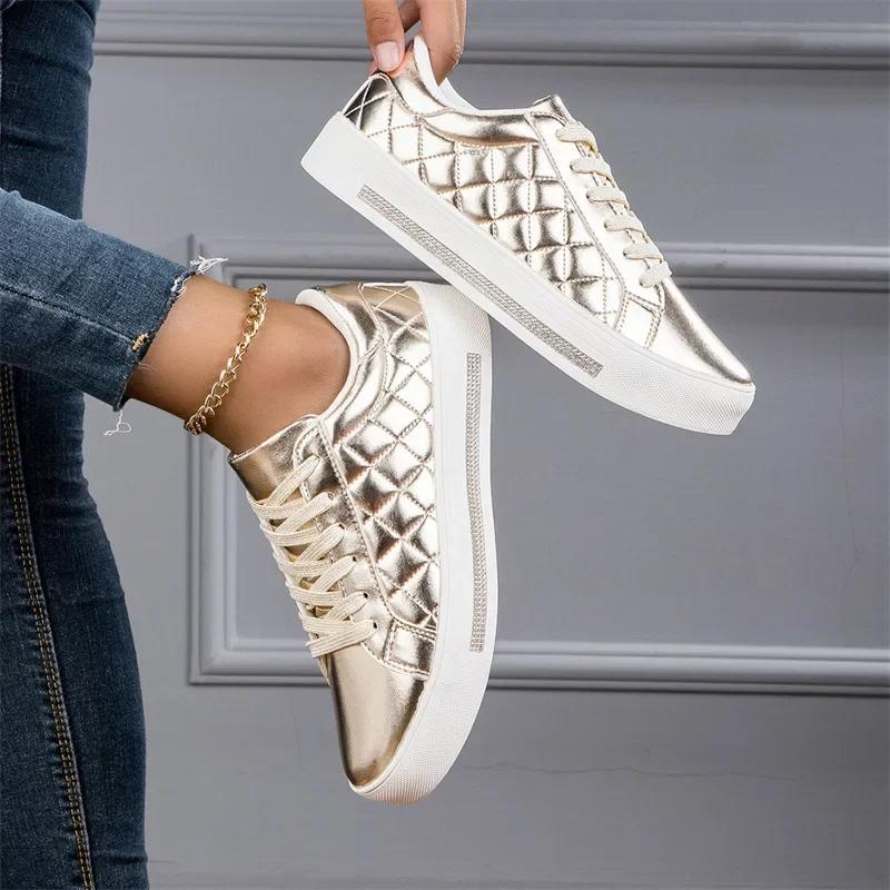 Móda Dámské Tenisky Boty se silnou podrážkou Novinka Podzim Jednobarevné Šněrovací Sportovní boty Outdoor Ležérní Dámské Tenisky Zapatos De Mujer