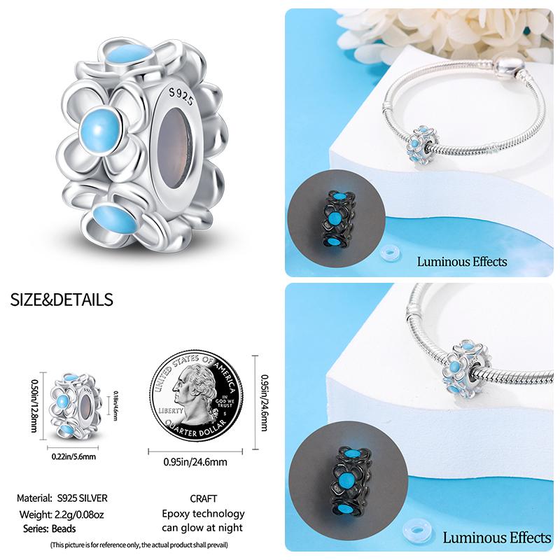 100% Copper Luminous Star Flower Butterfly Silicone Spacer Beads Fit Qikaola Original Bracelets Fine Diy Jewelry