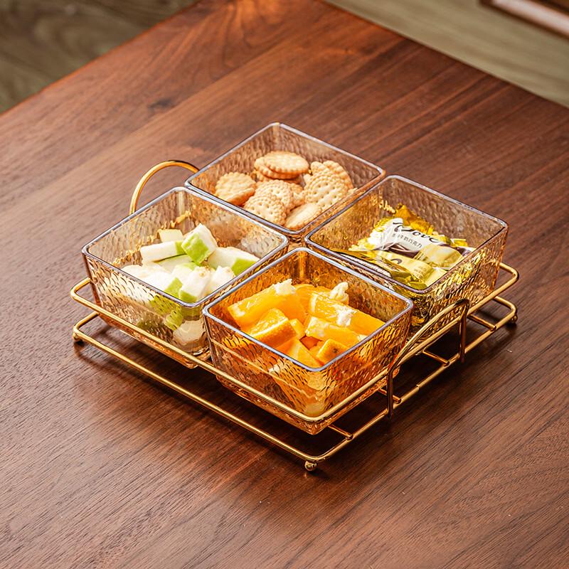 Hammered Glass Divided Serving Platter