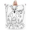 Warm Soft Flannel Throw Blanket for Kids and Adults Airplane  Deer Print Ideal for Travel Sofa Chair Bed Cover   Nights Cozy Des