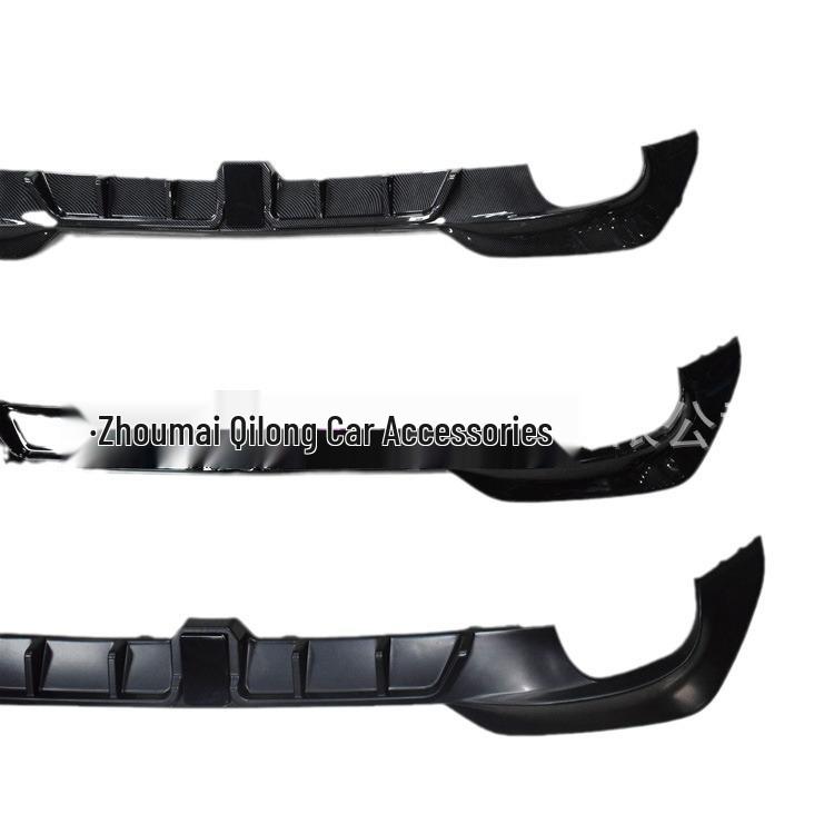 BMW 3 Series G20/G28 Quad Outlet Rear Lip: Matte/Gloss Black & Carbon Fiber Pattern with LED Light