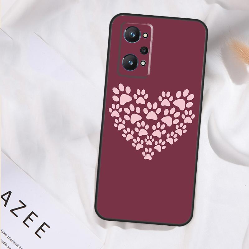 Cat Dog Paws Case For Realme 14 13 12 11 15 Pro Plus GT6 GT7 Pro C55 C51 C35 C33 C61 C65 C67 C63 C71 C75