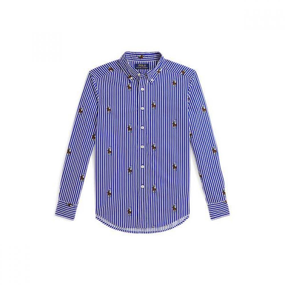 Polo Ralph Lauren Boys Stripe Cotton Shirt 8 18 Polo Bear Cwpowovy6820647400 L