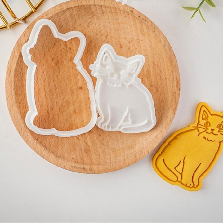 Assorted Cats Shape Cookie Molds Creative Cats Designs Biscuits Baking Stamper for DIY Cookie Making Enthusiasts