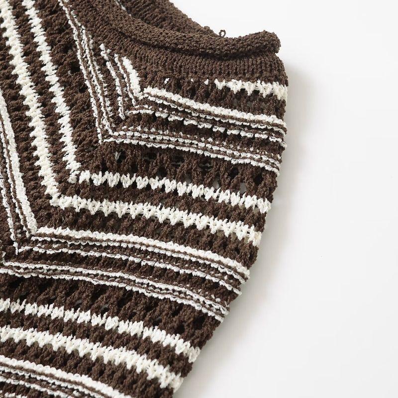 Kaslead New Women clothes Western Style Fashion Simple and Versatile Striped Knitted Top 2756007