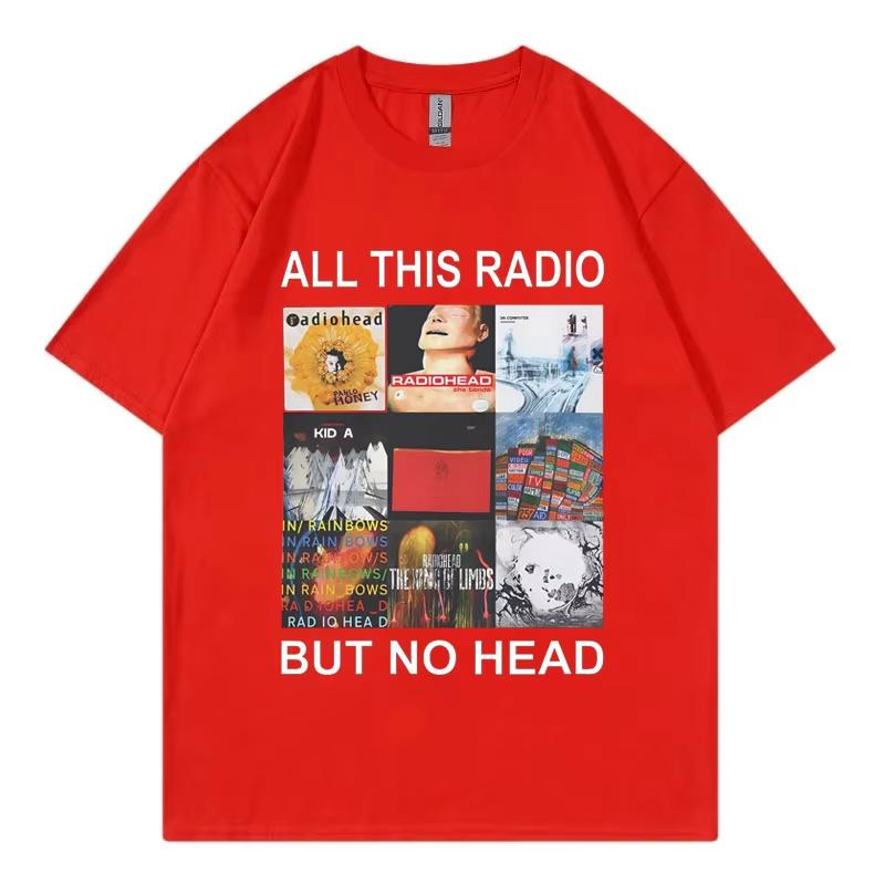 Všechno toto rádio, ale žádná hlava Tričko Rocková kapela Radiohead Hudební album Grafická trička Pánské Dámské Oblečení Móda Hip Hopová trička