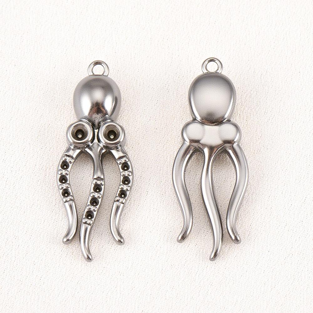 1pc 5pcs 8pcs Stainless Steel Fish Dolphin Turtle Octopus Crab Pendant Base Frames Blank Bezel DIY Necklace Charm Jewelry Making