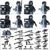 Military Figure Police Black Swat 1620 Doll With Weapon Children Assembled Building Block Bag
