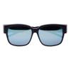 Flon Polarized Sunglasses FBL Matte Matte Gray and Blue Mirror 079-3 (Overglasses) Black, Clear,