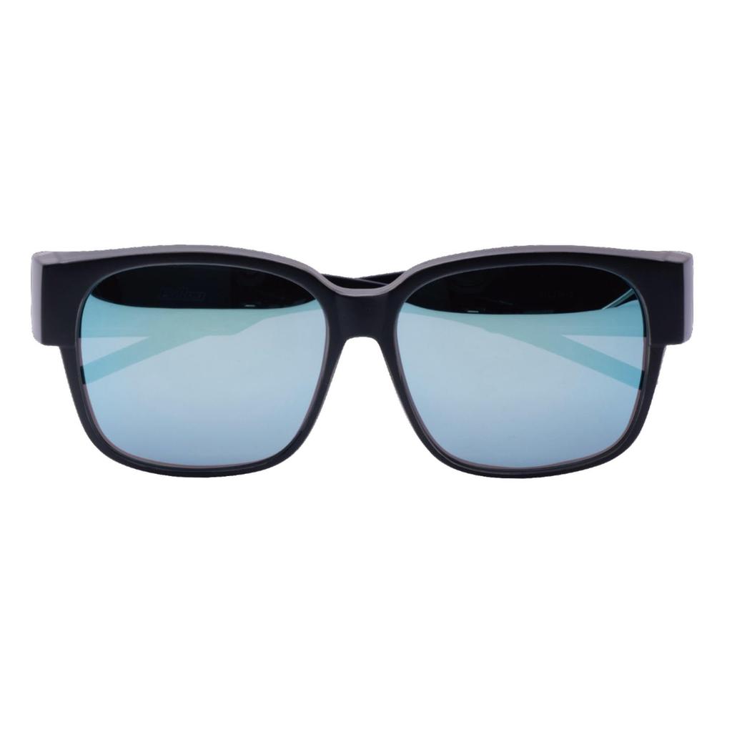 Flon Polarized Sunglasses FBL Matte Matte Gray and Blue Mirror 079-3 (Overglasses) Black, Clear,