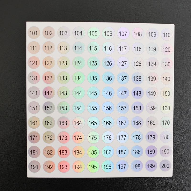 Waterproof Serial Number Label Stickers for Bottles and Nail Art (10mm)