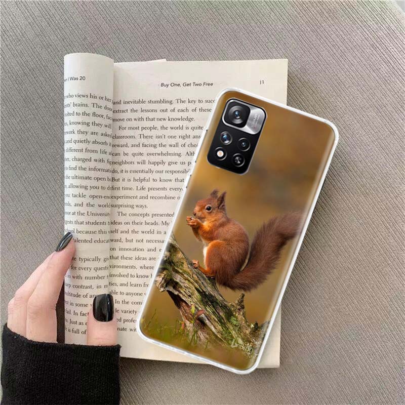Forest Squirrels Foraging For Food Phone Case For Redmi Note 13 12 Pro Plus 14 15 Pro 5G 11 11T 11E 11S 10 Pro 10S 9 9S Cover Ce