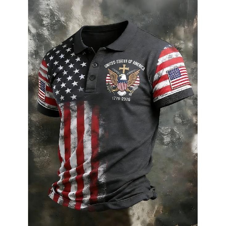 2026 men's fashion casual summer polo shirt with a turn-down collar