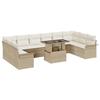VidaXL Ensemble de 11 pièces de sofa de jardin avec coussins beige en poly rotin 3348357