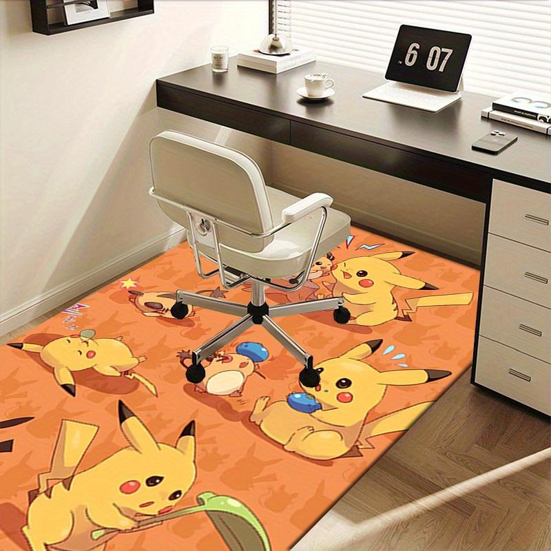 Office Carpet Pikachu and Eevee Patterned Sofa Rug, Chair Mat for Protection
