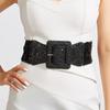 Waist Closure Blingbling Sequin Cummerbunds Metal Square Buckle Waist Corset Belts  Girl