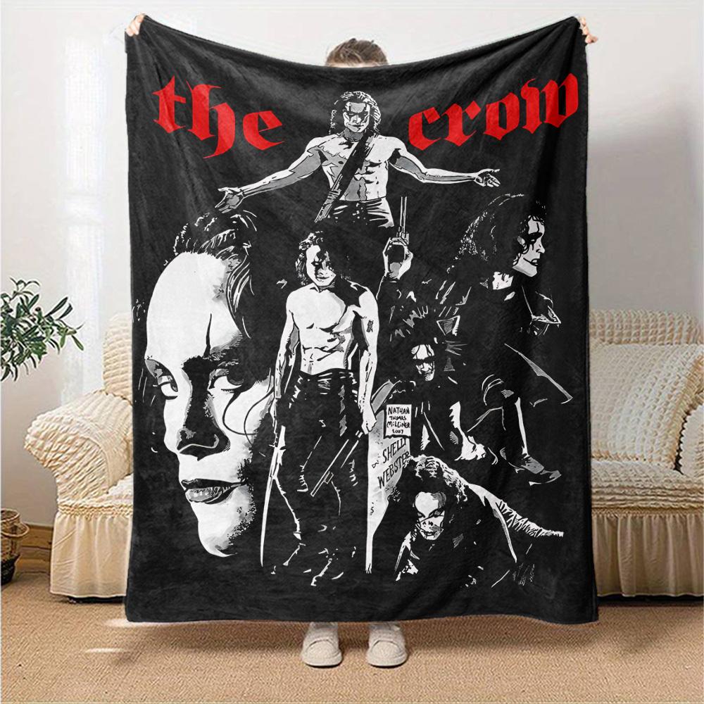 1pc Crow the Throw Blanket Soft Flannel, Cozy All Season Polyester Perfect for Home, Office