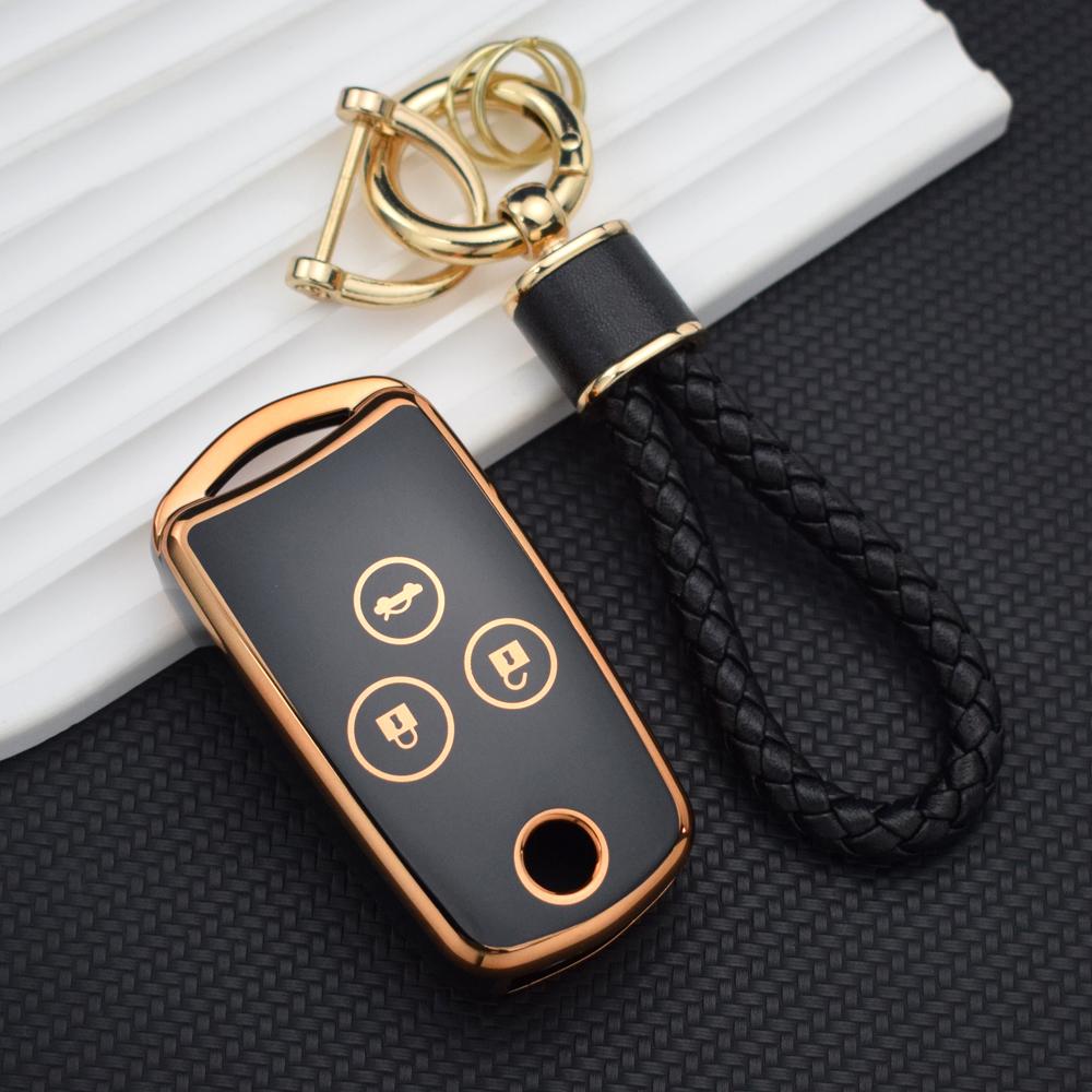 New Car Flip Tpu Key Case Cover For Acura Tl Tsx Zdx Rsx Crz For Honda Civic Fit Accord Crv Hrv Jazz Odyssey Key Chian Rings Set