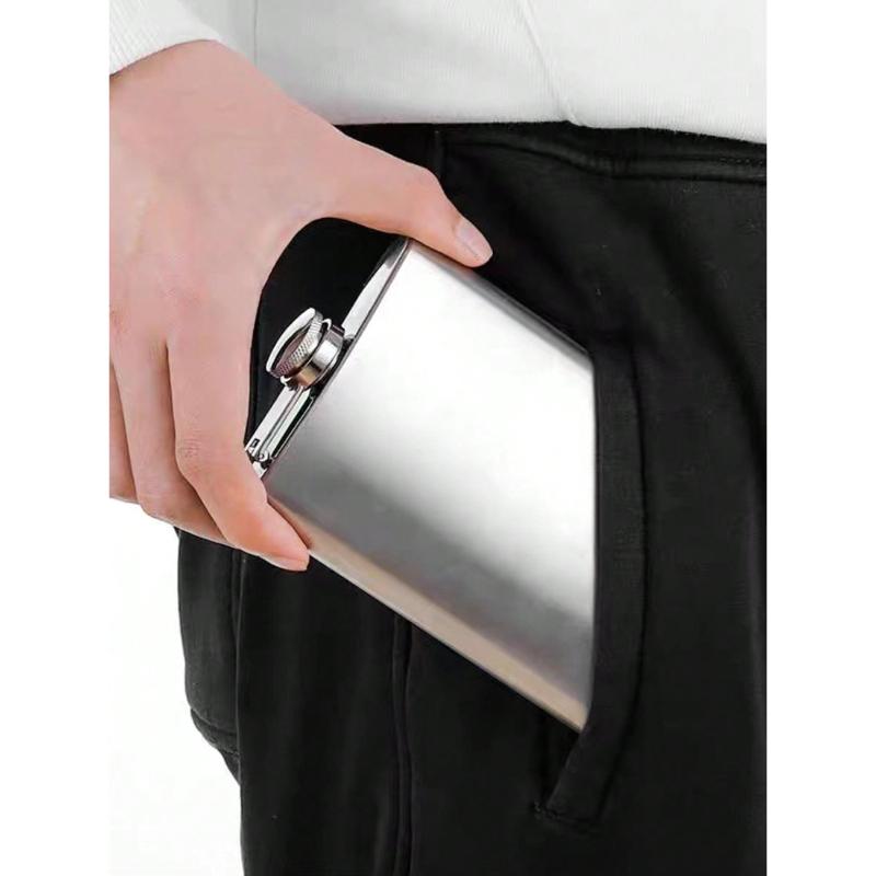 1 adet 6oz/8oz Paslanmaz Çelik Matara, Kare Matara - Aile, Arkadaşlar ve Noel İçin Mükemmel Hediye - Dayanıklı ve Kolay Temizlenir