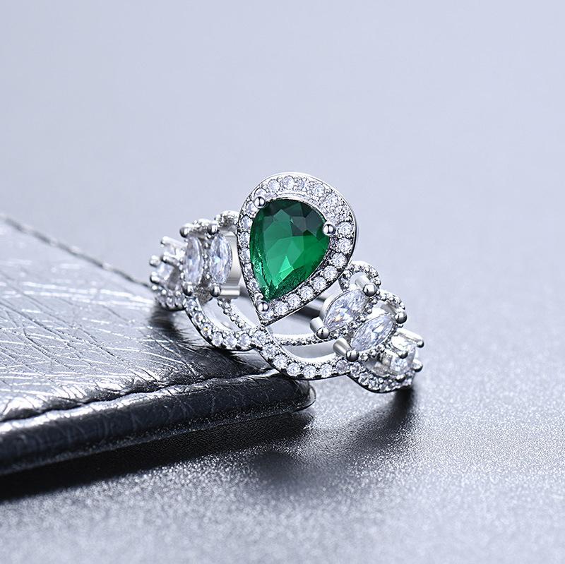 Lindon Classic Copper Alloy Zircon Ring Ladies Jewelry Wedding Promise Party Gift