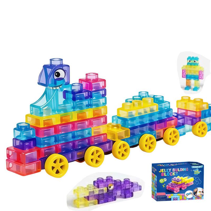 Sensory Soft Building Blocks Set for Kids - Squishy Squeezable Stretchable Construction Playset Educational Puzzle Toy