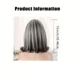 Anime Cosplay Perücke, kurze synthetische Perücke mit Pony, graues Haar mit schwarzen Highlights für Frauen, tägliches Partykostüm, Cosplay