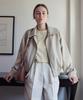 Loeil Mannish Leather Blouson Jacket - Beige