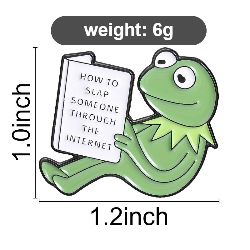 How to Slap Someone Through the Internet Enamel Pins Funny Frog Meme Brooches Lapel Badge Sarcastic Jewelry Gifts For Friends