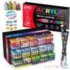 240 Kleuren Acrylverf Markers Zachte Kwastpunt Acryl Markers Set Verf Pennen voor Hout Stof Canvas Glas Canvas Rots Schilderen