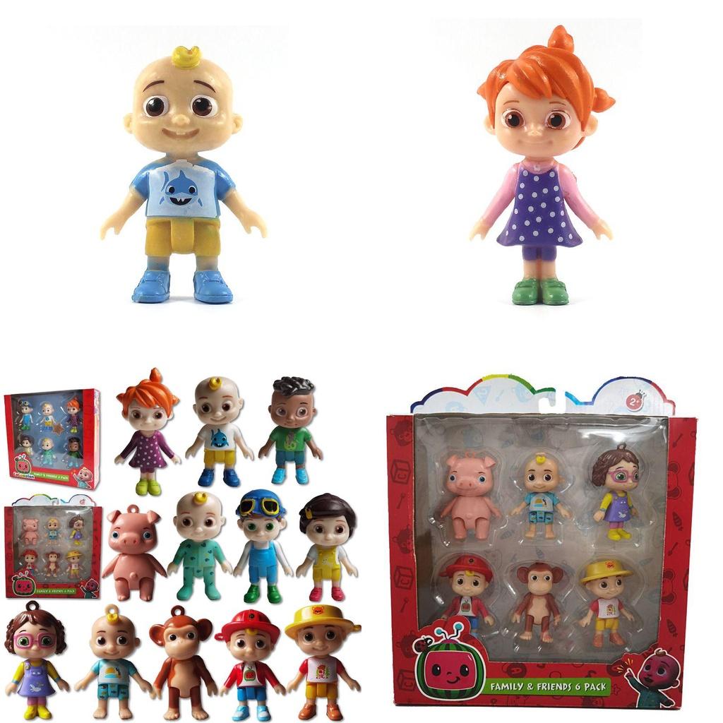 Adorable Cocomelon Family Friends 6 Pack Jj Figure Play Set Toy Miniatures
