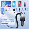 Fast USB C Car Charger, 55W 3-Fast Port Super Quic Car Charger PD& QC3.0 with 50W Super Fast Type C Coiled Cable
