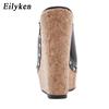 Fashion Eilyken Brand GLADIATOR Rivet Platform Wedges Woman Slippers Fashion High Heels Sandals Summer Pumps Shoes