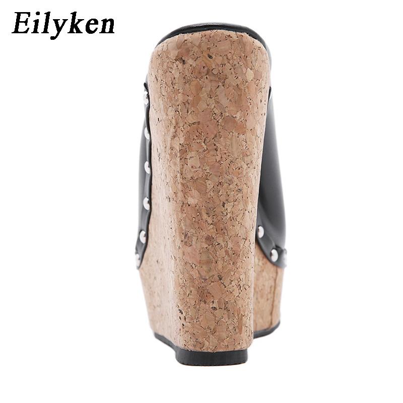 Fashion Eilyken Brand GLADIATOR Rivet Platform Wedges Woman Slippers Fashion High Heels Sandals Summer Pumps Shoes