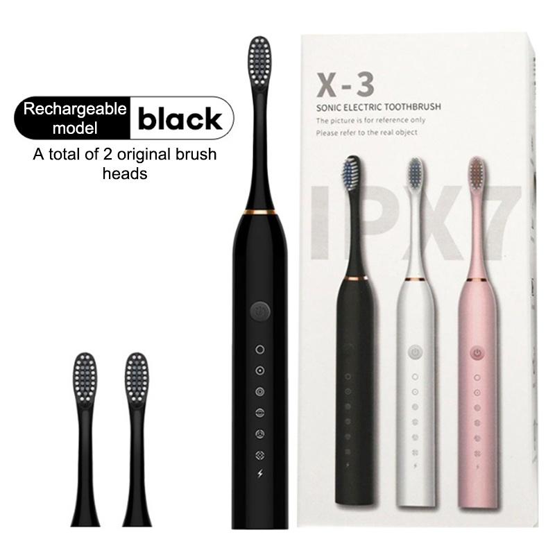

Electric Ultrasonic Toothbrush Six Speed Mode Home Soft Hair USB Charging Waterproof Adult Tooth Cleaner чорний