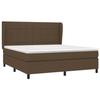 3127976 vidaXL Lit à sommier tapissier avec matelas Marron foncé 160x200 cm