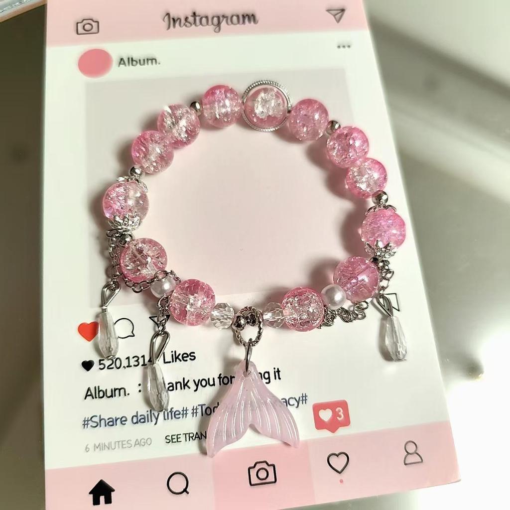 Festive Holiday Christmas Tree Bracelet with Lampwork Beads