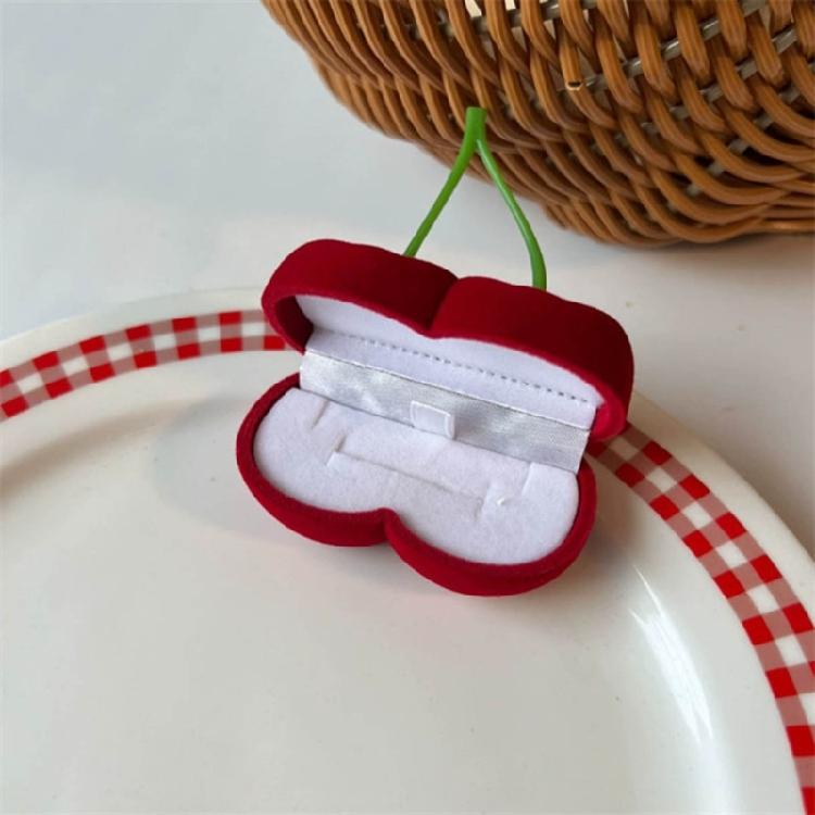Convenient Jewelry Travel Case Versatile Stud Earrings Storage Box Cherry Decor