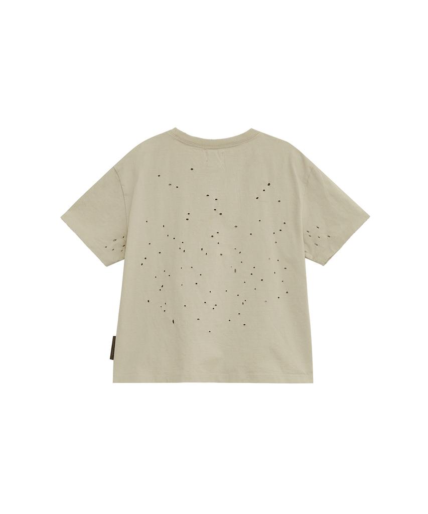 Depeugameoncheu Fingerprint Damaged T-Shirts [Beige]