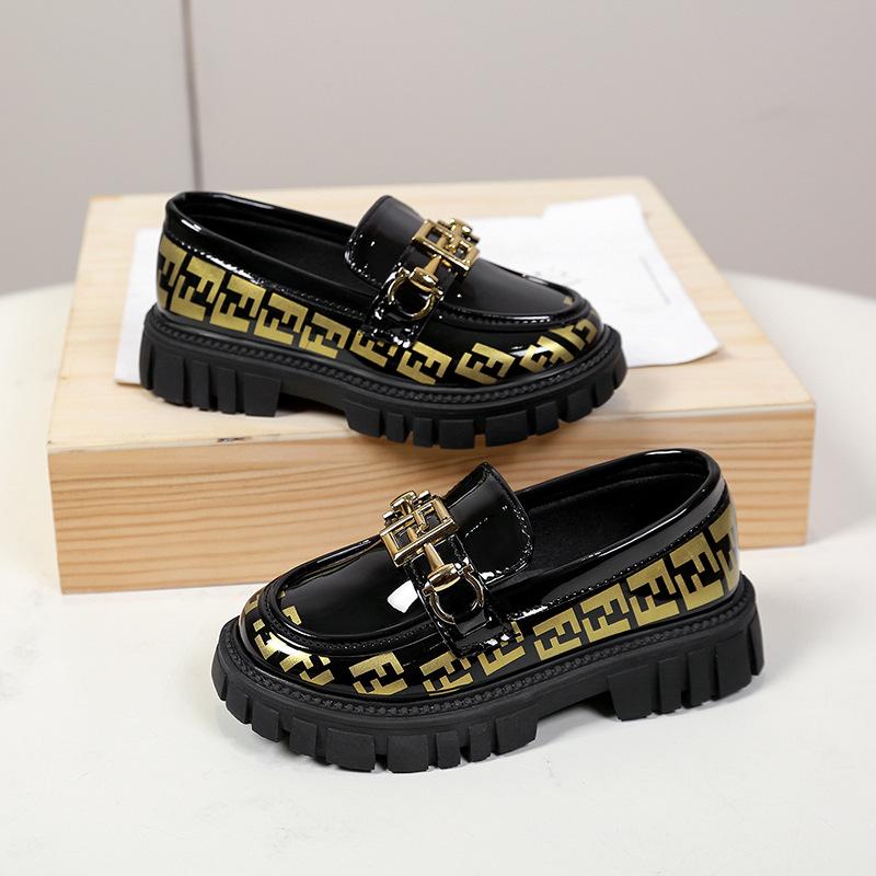 Mädchen Lackleder Slipper - Frühling 2025: Schwarze Slipper Modische Studentenschuhe