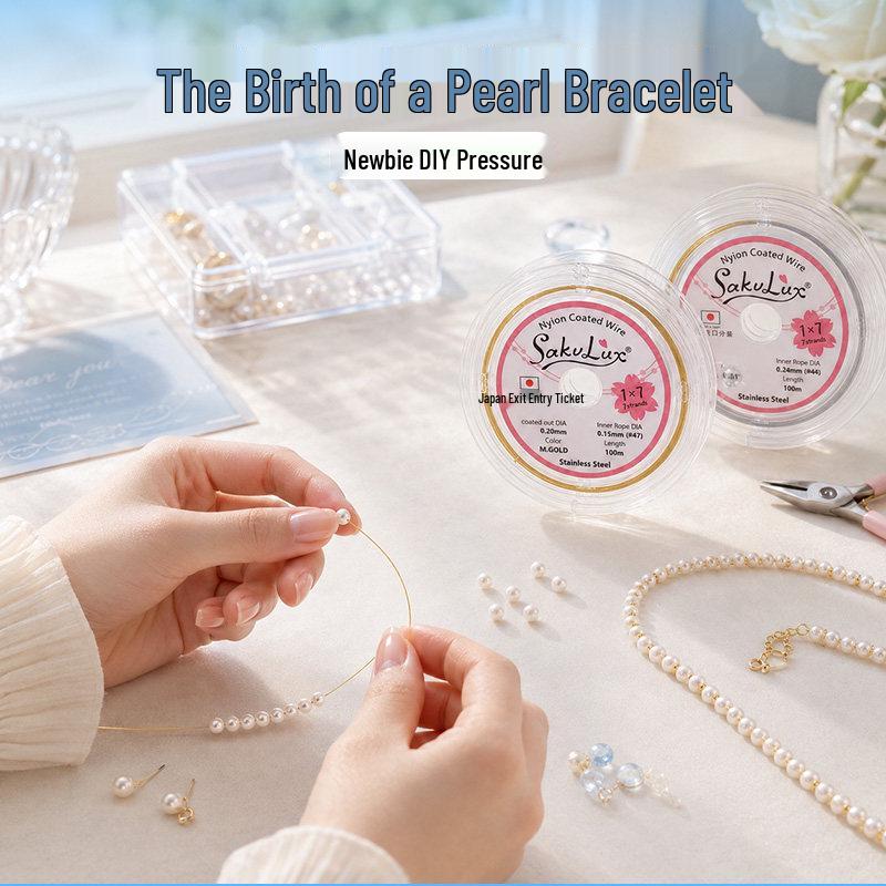 Ultra-Fine Steel Wire & Soft Thread for Pearl Necklace and Bead Bracelet DIY
