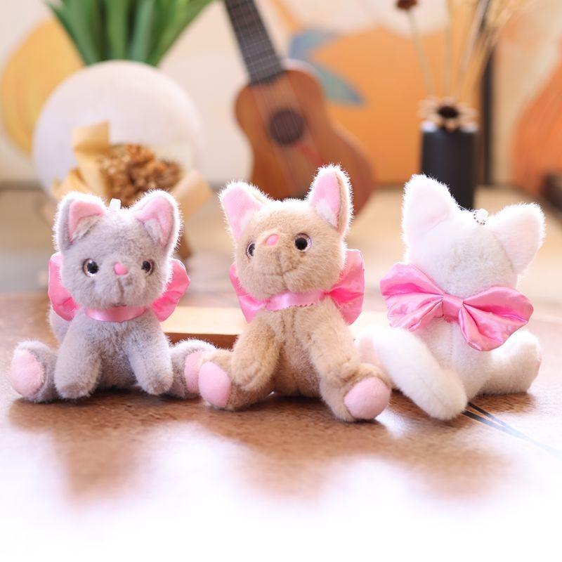 Bowknot Cat Plush Doll Pendant With Soft Material For Kids Room Decor And Gifts
