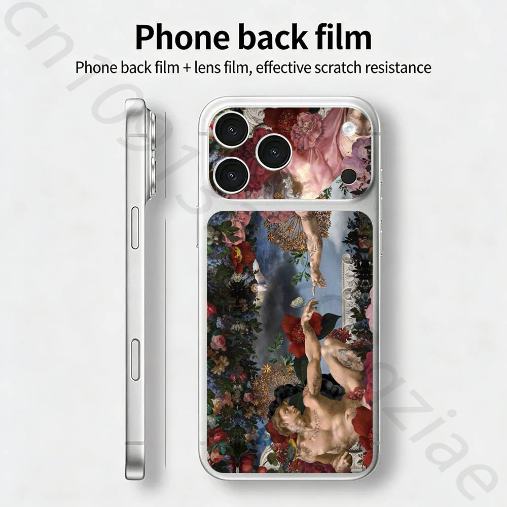 Red Rose Flowers For iPhone 17 pro Max /17 pro Full Cover Decal Skin Wrap 3D Colorful Rear Protective Sticker Film