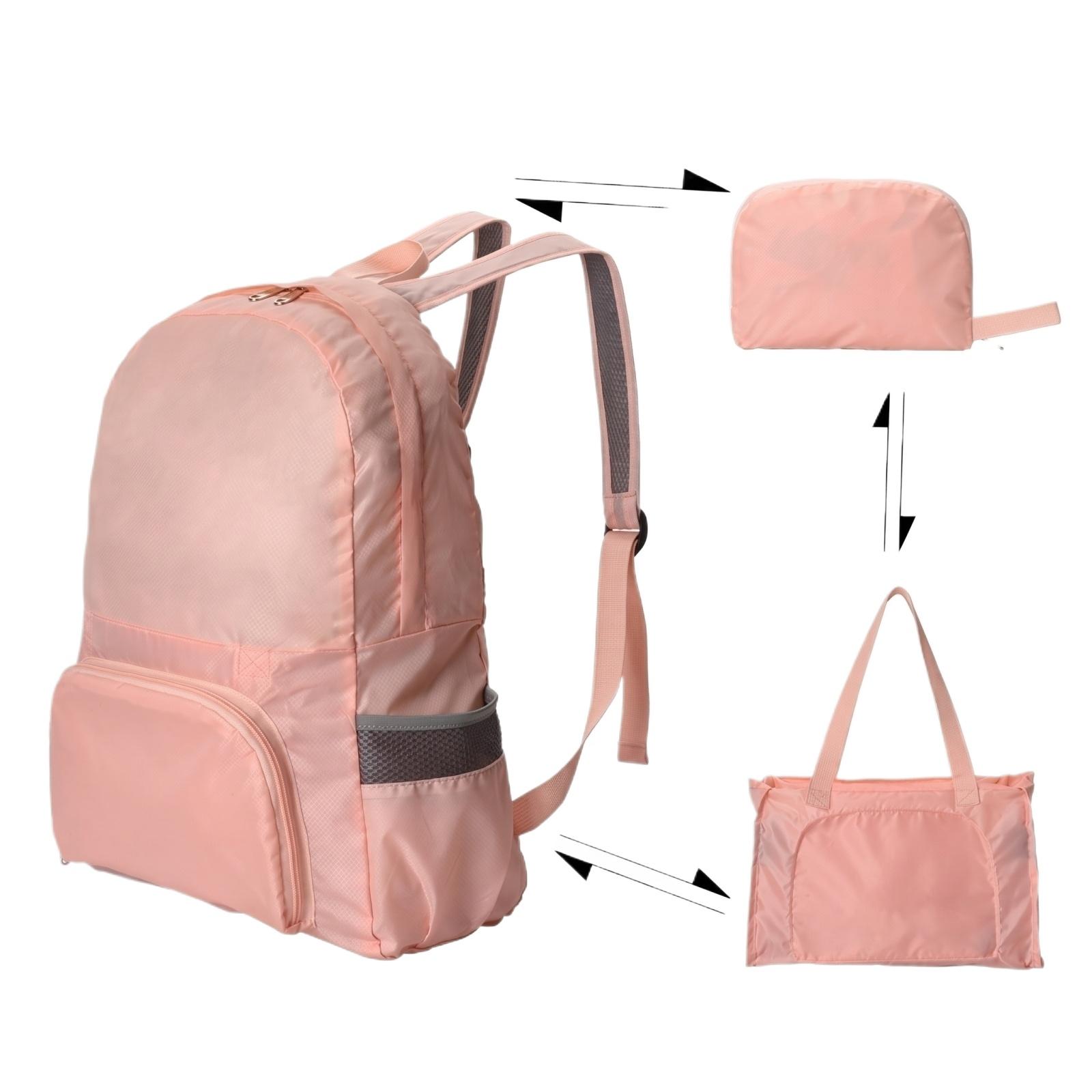 

Lightweight Foldable Backpack Dual Use Convertible Shoulder Bag for Travel Hiking and Daily Use Compact Storage Design one size розовый