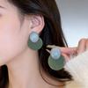 Design Sense Geometric Contrast Color Design Sense Stud Earrings Women's Light Luxury Retro Earrings New Popular Personality Trendy Earrings Wholesale