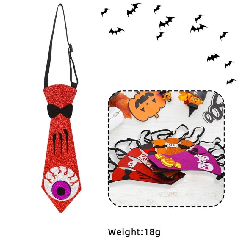 Halloween Krawatte für Kinder Elastische Pailletten Krawatte Party Hängende Dekorationen Saisonales Ornament Festival Bühnenrequisiten Krawatte