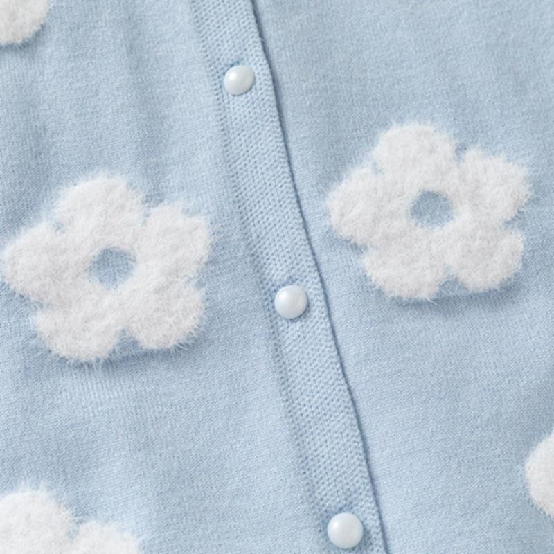 2-9 Years Girls Knitted Button Coat Cardigan Sweater