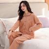 Pajamas Women'S Spring And Autumn Thickened Pure Cotton Interlayer Women'S Air Cotton Thin Cotton Padded Autumn And Winter Mother Loungewear